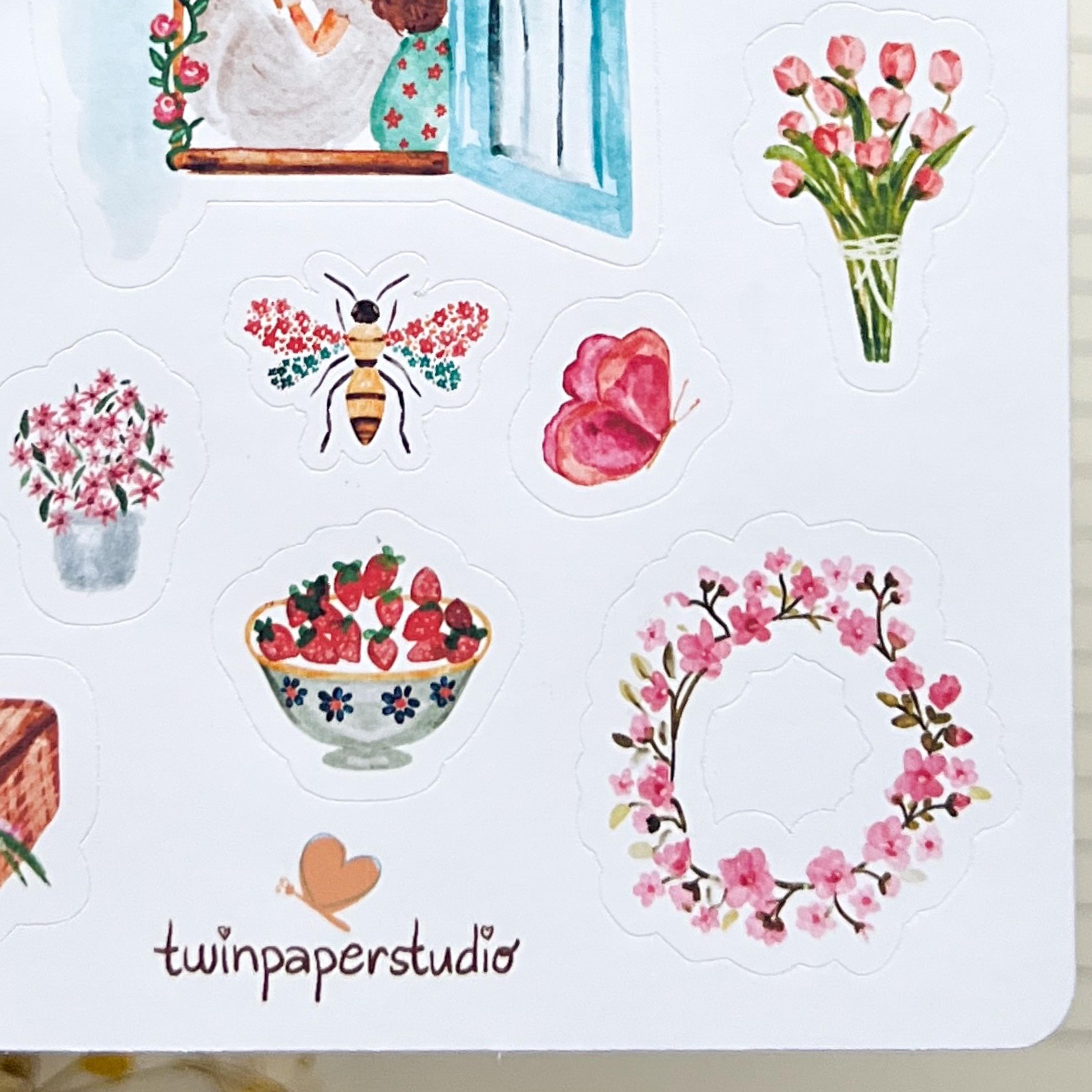 Cozy Spring Aesthetic Sticker Sheet – Cottagecore Stickers – Cute ...