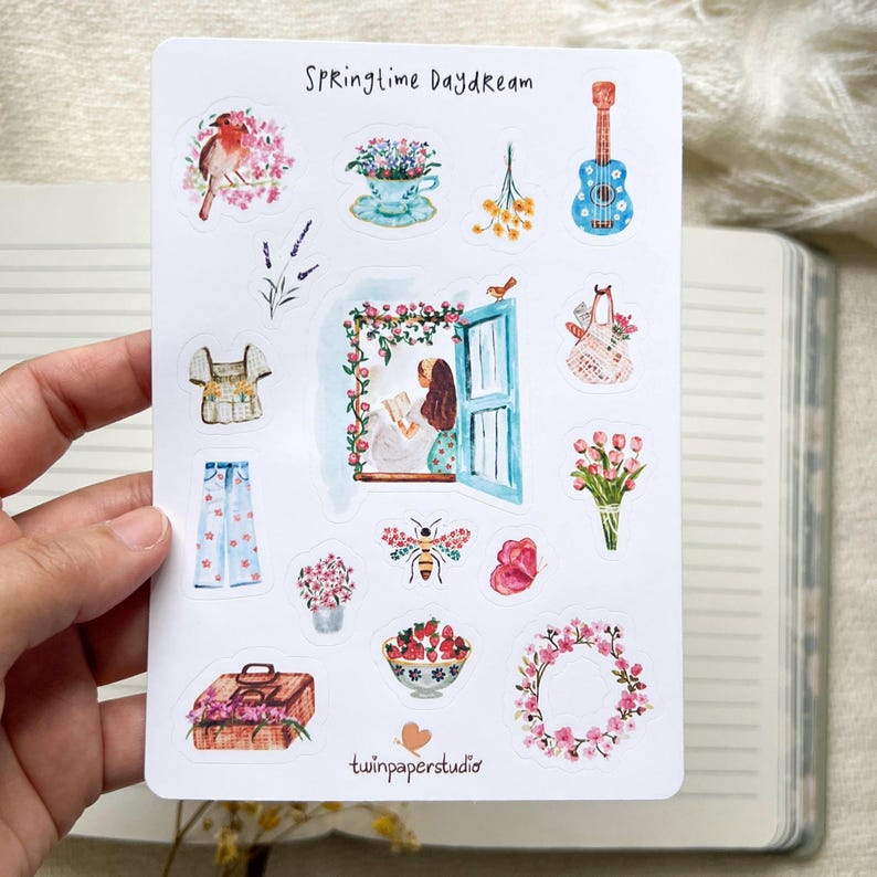Cozy Spring Aesthetic Sticker Sheet – Cottagecore Stickers – Cute ...