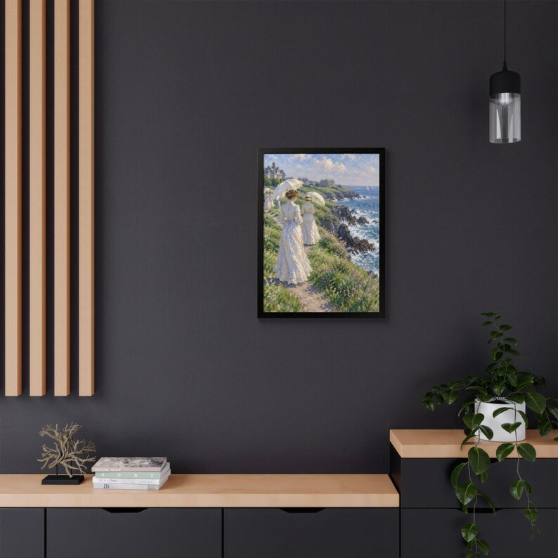 Framed Newport RI Wall Art, Cliff Walk Painting, Framed Impressionist Coastal Art Print, Rhode Island Art, Ready to Hang Gift image 20