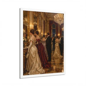 Framed Newport RI Wall Art, Gilded Age Ballroom Painting, Framed Victorian Art Print, Rhode Island Art, Ready to Hang Gift Bild 14