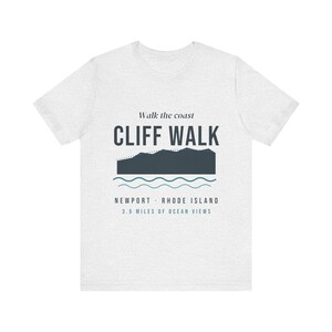 Cliff Walk Newport RI T-Shirt, Coastal Hiking Tee, Rhode Island Ocean Views Souvenir, New England Travel Gift, Unisex Soft Cotton Tee image 2