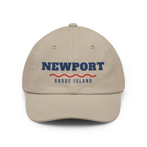 Newport RI Dad Hat, Nautical Wave Baseball Cap, Rhode Island Souvenir Hat, New England Gift, Unisex Adjustable Cotton Cap image 2