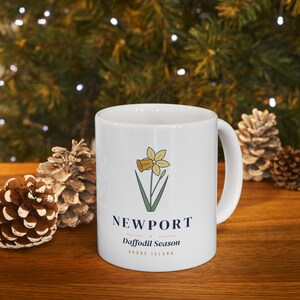 Newport Daffodil Mug, Daffodil Season Coffee Mug, Newport Rhode Island Spring Mug, Floral Botanical Gift, Easter Gift 11oz image 4
