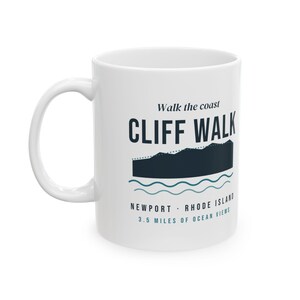 Cliff Walk Newport RI Mug, Coastal Hiking Coffee Mug, Rhode Island Ocean Views, Newport Souvenir, New England Gift 11oz zdjęcie 2