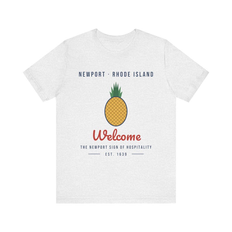 Newport Pineapple T-Shirt, Welcome Hospitality Tee, Newport Rhode Island Shirt, Pineapple Gift, Colonial New England Souvenir image 2