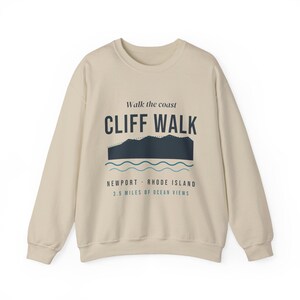 Cliff Walk Newport RI Sweatshirt, Coastal Hiking Crewneck, Rhode Island Ocean Sweater, Newport Souvenir, New England Gift image 2