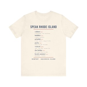 Speak Rhode Island T-Shirt, Funny RI Slang Dictionary Tee, Cabinet Bubbler Grindah Packy Wicked, Newport Rhode Island Gift image 3