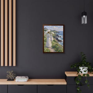 Framed Newport RI Wall Art, Cliff Walk Painting, Framed Impressionist Coastal Art Print, Rhode Island Art, Ready to Hang Gift image 12