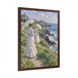 Framed Newport RI Wall Art, Cliff Walk Painting, Framed Impressionist Coastal Art Print, Rhode Island Art, Ready to Hang Gift image 10