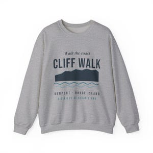 Cliff Walk Newport RI Sweatshirt, Coastal Hiking Crewneck, Rhode Island Ocean Sweater, Newport Souvenir, New England Gift image 3