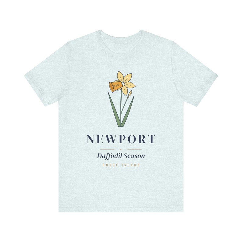 Camiseta de narcisos de Newport, camiseta de la temporada de narcisos, camiseta de primavera de Newport, Rhode Island, regalo botánico floral, regalo de Pascua para ella. imagen 4