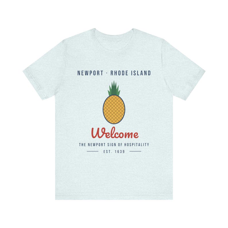 Newport Pineapple T-Shirt, Welcome Hospitality Tee, Newport Rhode Island Shirt, Pineapple Gift, Colonial New England Souvenir image 4