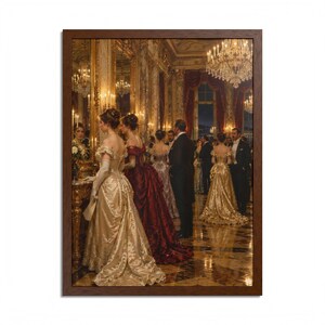 Framed Newport RI Wall Art, Gilded Age Ballroom Painting, Framed Victorian Art Print, Rhode Island Art, Ready to Hang Gift Bild 9
