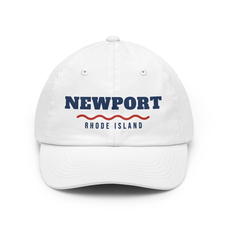 Newport RI Dad Hat, Nautical Wave Baseball Cap, Rhode Island Souvenir Hat, New England Gift, Unisex Adjustable Cotton Cap image 1