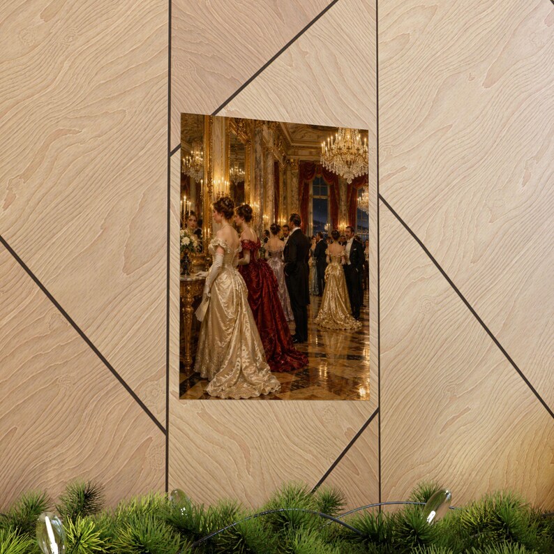 Newport RI Wall Art, Gilded Age Ballroom Painting Print, Victorian Ballroom Poster, Rhode Island Art Print, Vintage Style Gift image 13