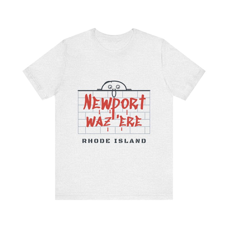 Newport Waz Ere T-Shirt, Funny Graffiti Rhode Island Shirt, Was Here Brick Wall Tee, Newport RI Souvenir, Retro Doodle Gift image 2