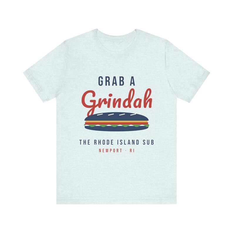 Grab a Grindah T-Shirt, Rhode Island Sub Sandwich Shirt, Funny RI Slang Tee, Newport RI Foodie Gift, Grinder Shirt, Unisex Cotton Tee image 4