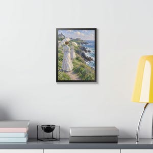 Framed Newport RI Wall Art, Cliff Walk Painting, Framed Impressionist Coastal Art Print, Rhode Island Art, Ready to Hang Gift image 19