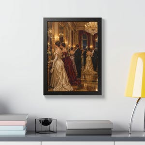 Framed Newport RI Wall Art, Gilded Age Ballroom Painting, Framed Victorian Art Print, Rhode Island Art, Ready to Hang Gift Bild 7