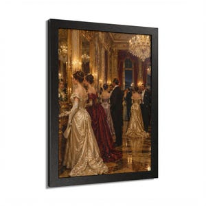 Framed Newport RI Wall Art, Gilded Age Ballroom Painting, Framed Victorian Art Print, Rhode Island Art, Ready to Hang Gift Bild 6
