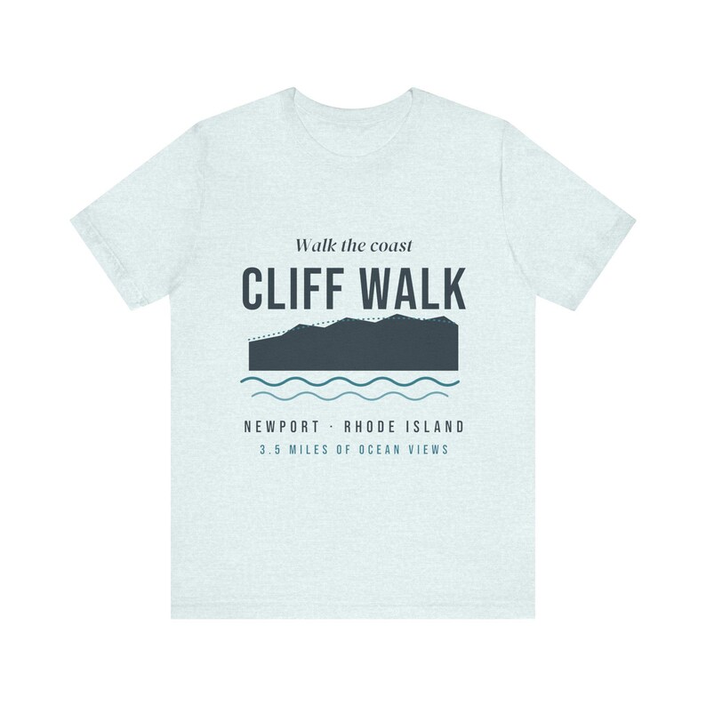 Cliff Walk Newport RI T-Shirt, Coastal Hiking Tee, Rhode Island Ocean Views Souvenir, New England Travel Gift, Unisex Soft Cotton Tee image 4