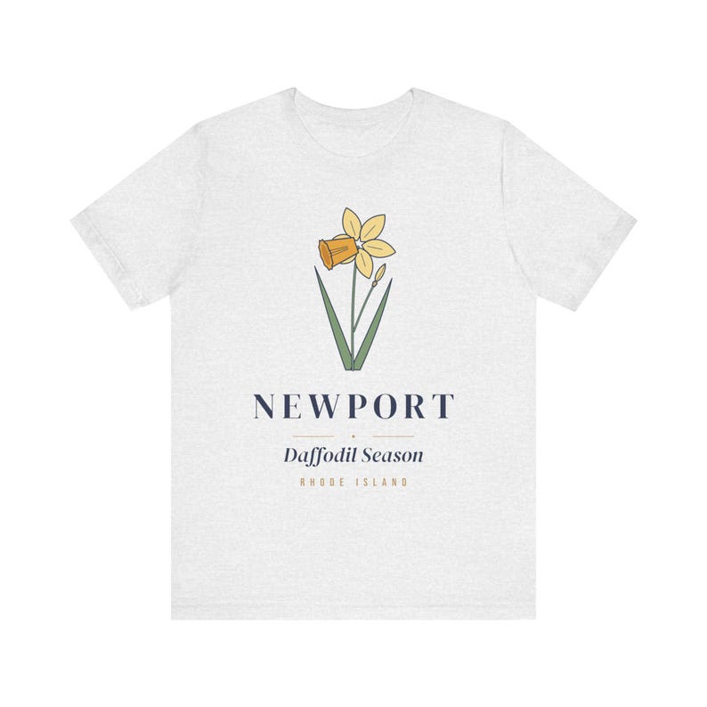 Camiseta de narcisos de Newport, camiseta de la temporada de narcisos, camiseta de primavera de Newport, Rhode Island, regalo botánico floral, regalo de Pascua para ella. imagen 2