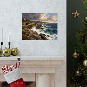 Newport RI Wall Art, Ocean Drive Coastal Painting Print, Horse Carriage Seascape Poster, Rhode Island Art Print, New England Gift image 15