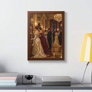 Framed Newport RI Wall Art, Gilded Age Ballroom Painting, Framed Victorian Art Print, Rhode Island Art, Ready to Hang Gift Bild 3