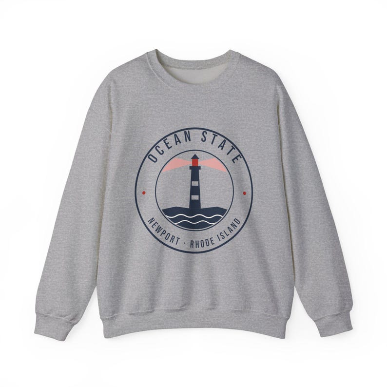 Newport Rhode Island Sweatshirt, Ocean State Lighthouse Crewneck, Nautical RI Souvenir Sweater, New England Gift image 3