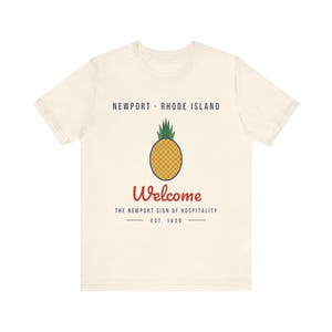 Newport Pineapple T-Shirt, Welcome Hospitality Tee, Newport Rhode Island Shirt, Pineapple Gift, Colonial New England Souvenir image 3