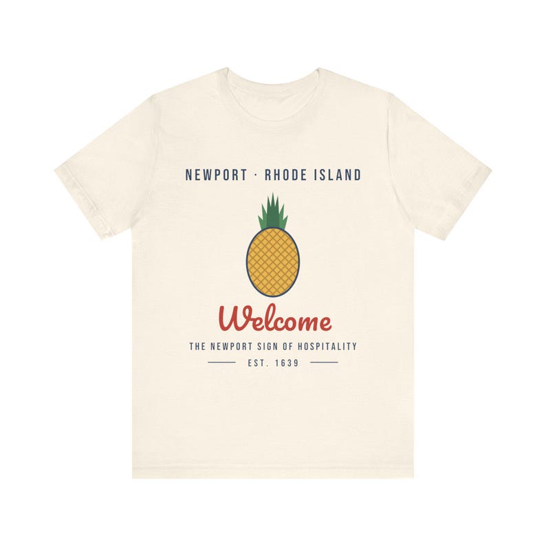 Newport Pineapple T-Shirt, Welcome Hospitality Tee, Newport Rhode Island Shirt, Pineapple Gift, Colonial New England Souvenir image 3