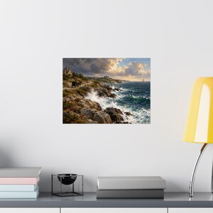 Newport RI Wall Art, Ocean Drive Coastal Painting Print, Horse Carriage Seascape Poster, Rhode Island Art Print, New England Gift image 16