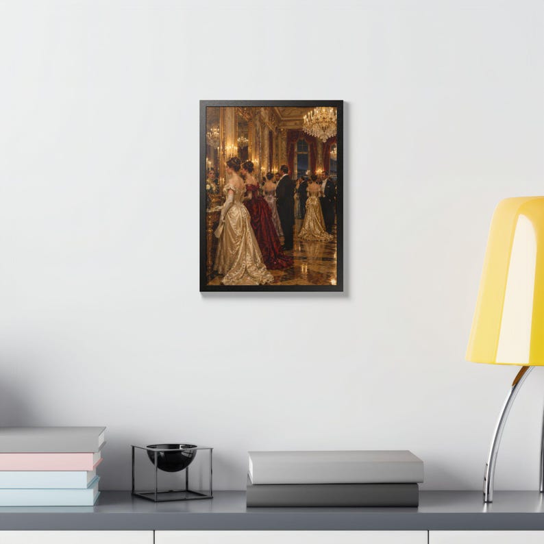 Framed Newport RI Wall Art, Gilded Age Ballroom Painting, Framed Victorian Art Print, Rhode Island Art, Ready to Hang Gift Bild 19