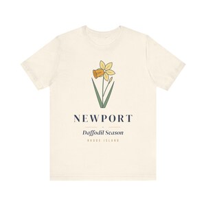 Camiseta de narcisos de Newport, camiseta de la temporada de narcisos, camiseta de primavera de Newport, Rhode Island, regalo botánico floral, regalo de Pascua para ella. imagen 3