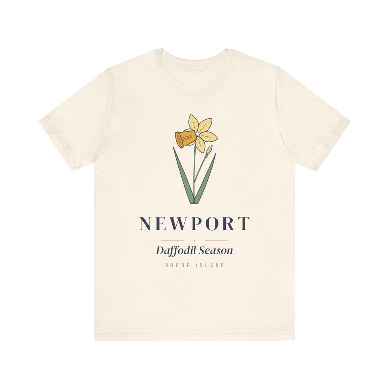 Camiseta de narcisos de Newport, camiseta de la temporada de narcisos, camiseta de primavera de Newport, Rhode Island, regalo botánico floral, regalo de Pascua para ella. imagen 3