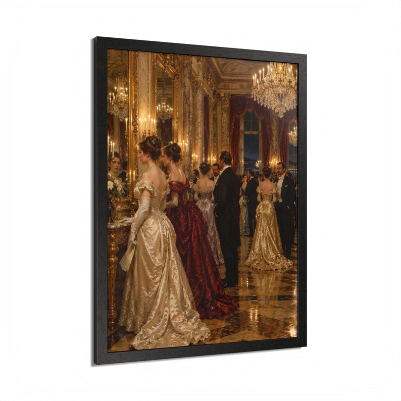 Framed Newport RI Wall Art, Gilded Age Ballroom Painting, Framed Victorian Art Print, Rhode Island Art, Ready to Hang Gift Bild 18