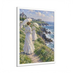 Framed Newport RI Wall Art, Cliff Walk Painting, Framed Impressionist Coastal Art Print, Rhode Island Art, Ready to Hang Gift image 14