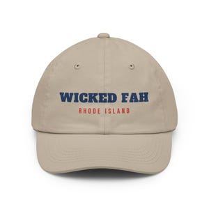 Gorra Wicked Fah, gorra divertida de papá de Rhode Island, gorra de béisbol con jerga de RI, regalo de humor de Nueva Inglaterra, gorra de algodón ajustable unisex imagen 2