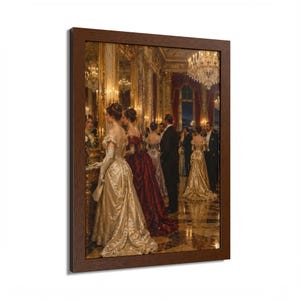 Framed Newport RI Wall Art, Gilded Age Ballroom Painting, Framed Victorian Art Print, Rhode Island Art, Ready to Hang Gift Bild 2