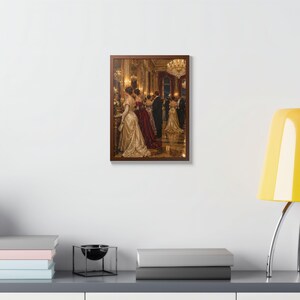 Framed Newport RI Wall Art, Gilded Age Ballroom Painting, Framed Victorian Art Print, Rhode Island Art, Ready to Hang Gift Bild 11