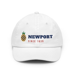 Gorra de piña de Newport, gorra de papá de Newport Rhode Island, gorra de béisbol desde 1639, regalo de hospitalidad, gorra de recuerdo de Nueva Inglaterra imagen 1