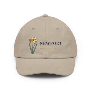 Newport Daffodil Hat, Embroidered Daffodil Season Dad Hat, Newport Rhode Island Spring Baseball Cap, Floral Gift for Her image 2