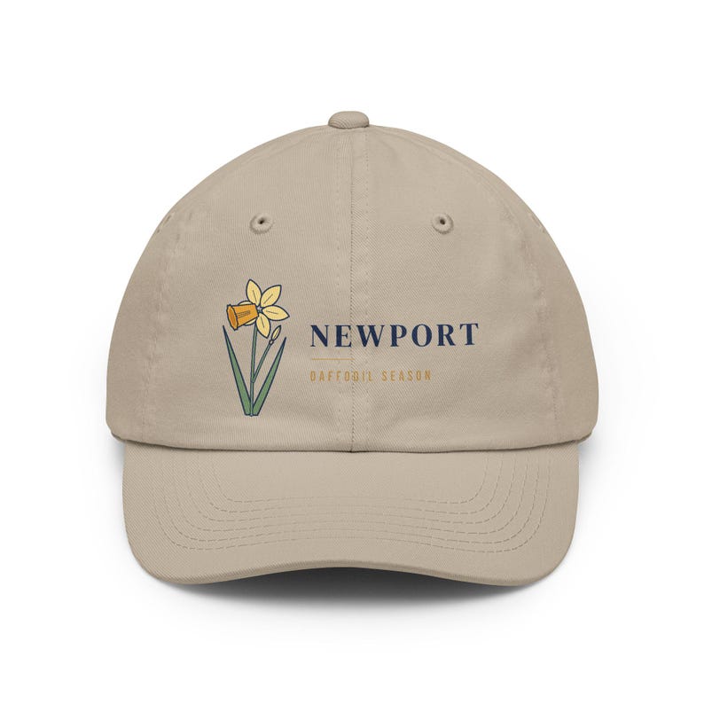 Newport Daffodil Hat, Embroidered Daffodil Season Dad Hat, Newport Rhode Island Spring Baseball Cap, Floral Gift for Her image 2