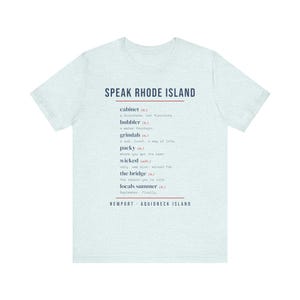 Speak Rhode Island T-Shirt, Funny RI Slang Dictionary Tee, Cabinet Bubbler Grindah Packy Wicked, Newport Rhode Island Gift image 4