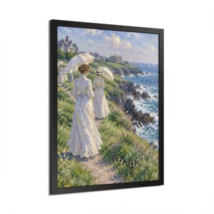 Framed Newport RI Wall Art, Cliff Walk Painting, Framed Impressionist Coastal Art Print, Rhode Island Art, Ready to Hang Gift image 18