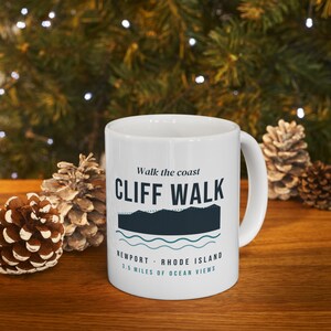 Cliff Walk Newport RI Mug, Coastal Hiking Coffee Mug, Rhode Island Ocean Views, Newport Souvenir, New England Gift 11oz zdjęcie 4