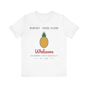 Newport Pineapple T-Shirt, Welcome Hospitality Tee, Newport Rhode Island Shirt, Pineapple Gift, Colonial New England Souvenir image 1