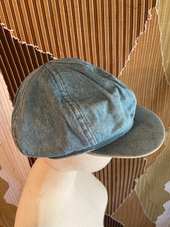 70s Vintage Denim “Paper Boy” Hat denim newsboy cap c… Gem