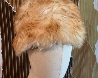 60s Sheep Fur Hat: Vintage Italian Shearling Winter Cap
