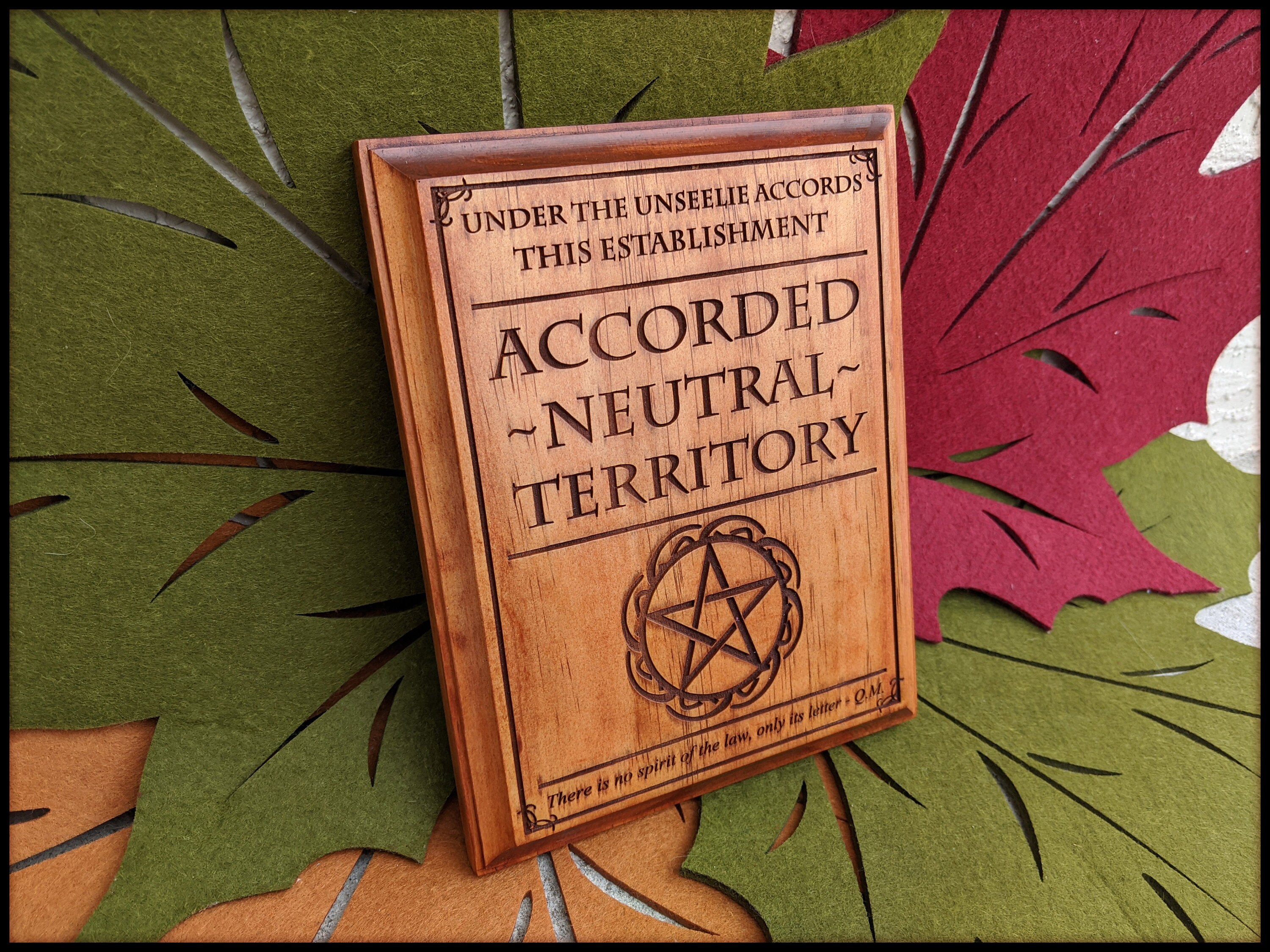 Accorded Neutral Territory Plaque - Urban Fantasy